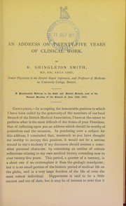 Cover of: An address on twenty-five years of clinical work