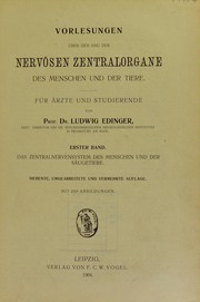 Cover of: Vorlesungen ©ơber den Bau der nerv©œsen Zentralorgane des Menschen und der Tiere by Edinger, Ludwig