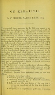 On keratitis by Sir William Spencer Watson