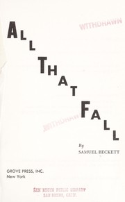 Cover of: All that fall. by Samuel Beckett