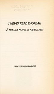 Cover of: I never read Thoreau: a mystery novel