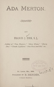 Cover of: Ada Merton by Francis J. Finn