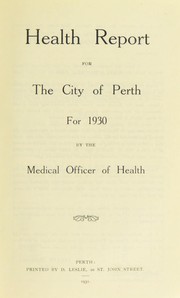 Cover of: [Report 1930] by Perth (Scotland). City Council