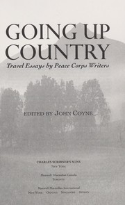 Cover of: Going up country: travel essays by Peace Corps writers