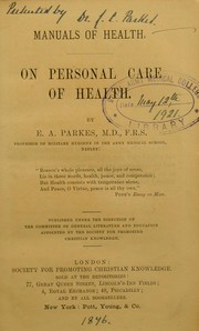 Cover of: On personal care of health