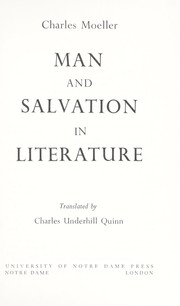 Cover of: Man and salvation in literature. by Charles Moeller
