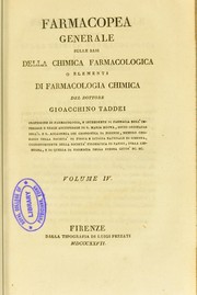 Cover of: Farmacopea generale sulle basi della chimica farmacologica o Elementi di farmacologia chimica