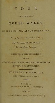 Cover of: A tour through part of North Wales in the year 1798