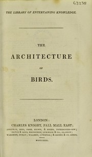 Cover of: The architecture of birds