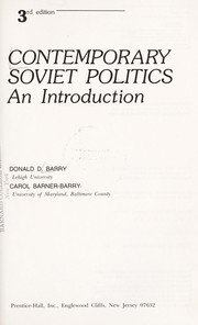 Cover of: Contemporary Soviet politics: an introduction