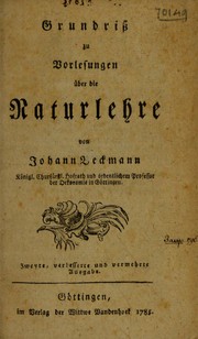 Cover of: Grundriss zu Vorlesungen ©ơber die Naturlehre