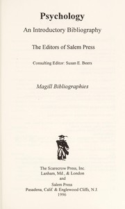 Cover of: Psychology by the editors of Salem Press ; consulting editor, Susan E. Beers.