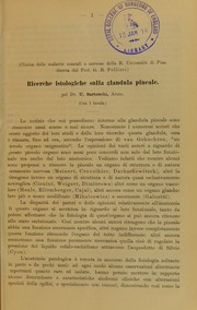 Ricerche istologiche sulla glandula pineale by Umberto Sarteschi