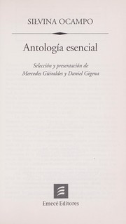 Cover of: Antología esencial by Silvina Ocampo