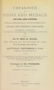 Cover of: Catalogue of coins and medals, silver and copper ... | Frossard, Edward