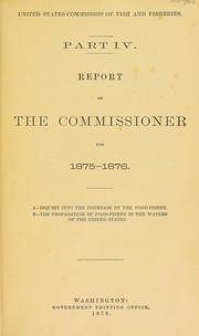 Cover of: Report of the commissioner for 1875-1876