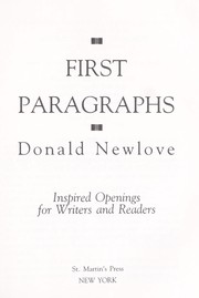 Cover of: First paragraphs by Donald Newlove