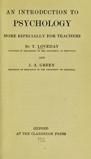 Cover of: An introduction to psychology: more especially for teachers