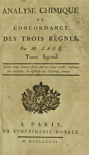 Cover of: Analyse chimique et concordance des trois r©·gnes