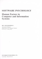 Cover of: Software psychology : human factors in computer and information systems by 