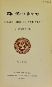 Records of the Tynwald & Saint John's chapels in the Isle of Man by Harrison, William