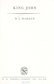 Cover of: King John. by W. L. Warren