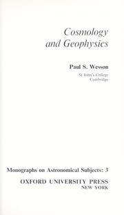 Cover of: Cosmology and geophysics