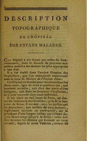 Cover of: Description topographique de l'H©þpital des enfans malades