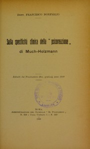 Sulla specificit©  clinica della 'psicoreazione' di Much-Holzmann by Francesco Bonfiglio