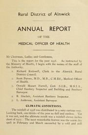 [Report 1938] by Alnwick (England). Rural District Council