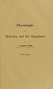 Cover of: Physiologie des Menschen und der S©Þugethiere : Lehrbuch f©ơr Studirende und Aerzte