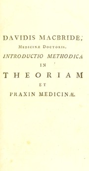 Cover of: Introductio methodica in theoriam et praxim medicinae
