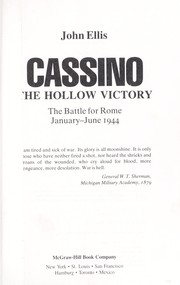 Cover of: Cassino: The Hollow Victory: The Battle for Rome, January-June 1944