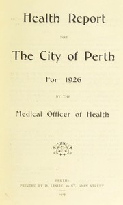Cover of: [Report 1926] by Perth (Scotland). City Council