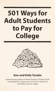 Cover of: 501 ways for adult students to pay for college