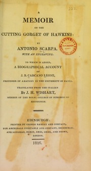 Cover of: A memoir on the cutting gorget of Hawkins ..: To which is added, A biographical account of J.B. Carcano Leone ..