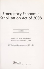 Cover of: Emergency economic stabilization act of 2008