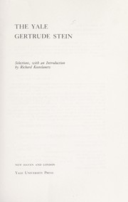 Cover of: The Yale Gertrude Stein: selections