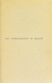 Cover of: The nationalisation of health