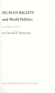 Cover of: Human rights and world politics by David P. Forsythe