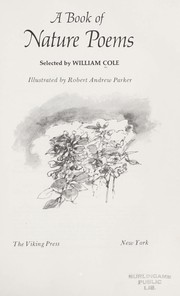 Cover of: A book of nature poems. by Cole, William