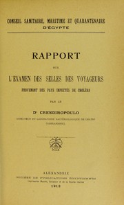 Cover of: Rapport sur examen des selles des voyageurs provenant des pays infect  ¡ʻes de chol  ¡ʻera