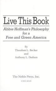 Cover of: Live this book by Theodore Lewis Becker