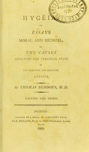 Hygeia : or Essays moral and medical by Thomas Beddoes
