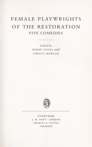 Cover of: Female playwrights of the Restoration: five comedies