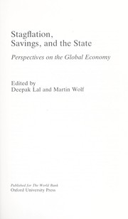 Cover of: Stagflation, savings, and the state: perspective on the global economy