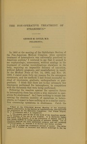 The non-operative treatment of strabismus by George Milbrey Gould