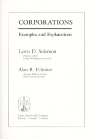 Cover of: Corporations: examples and explanations