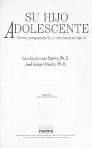Cover of: Su hijo adolescente by Lois Jean Davitz