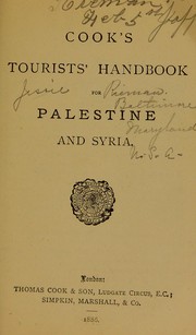Cover of: Cook's tourists' handbook for Palestine and Syria